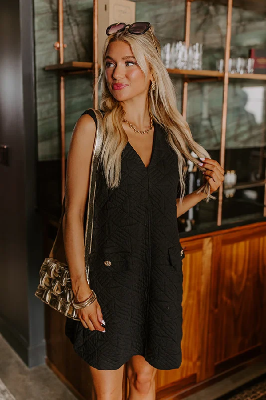 Shop the Hottest Deals!Chic Outing Quilted Mini Dress in Black
