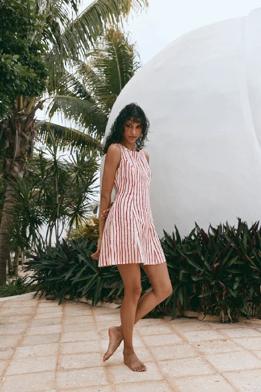 Hurry! While Supplies Last!Chloe Linen Mini Dress Stripe