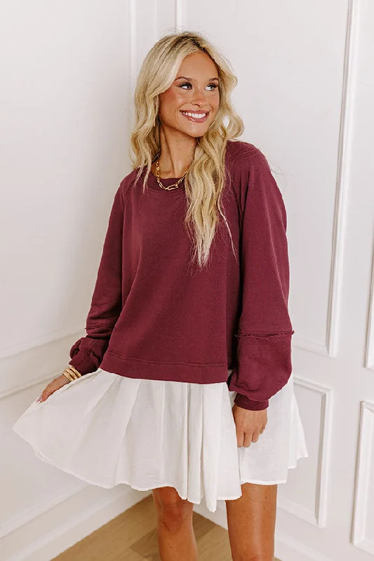 Save Up to 50% Off!Cool Breeze Mini Dress in Mulled Wine
