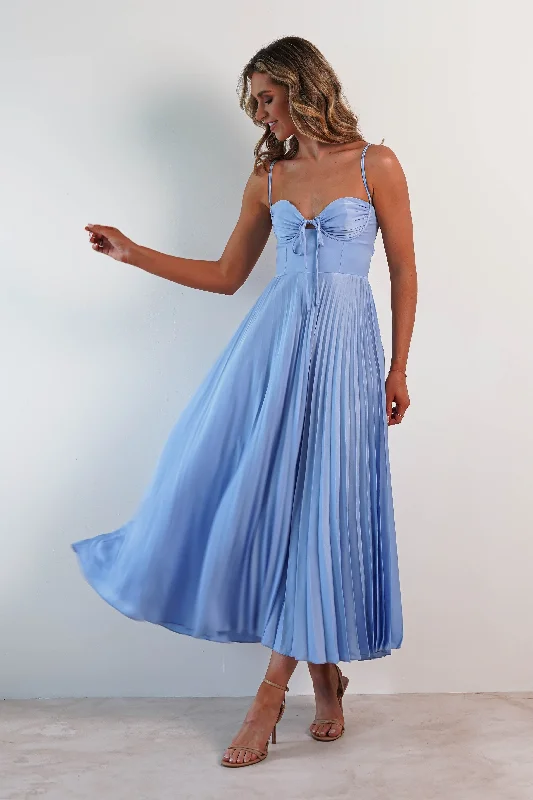 Price Drop Alert!Cooper Pleated Midi Dress | Blue