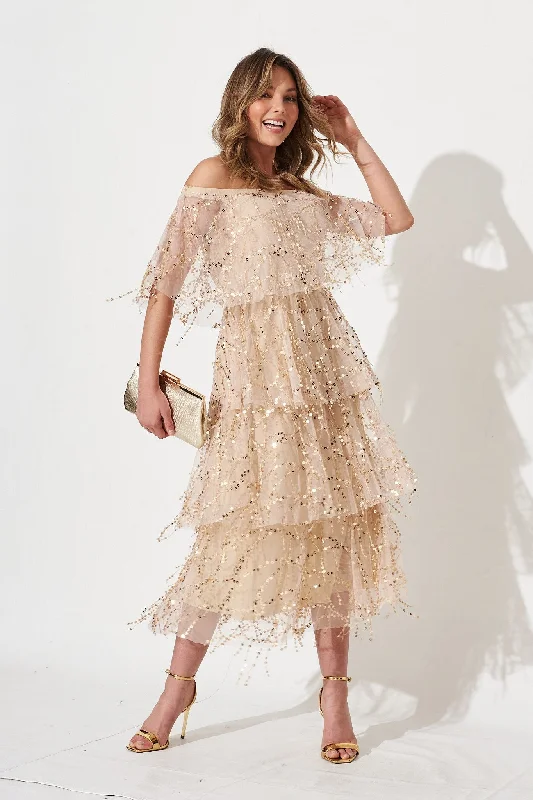 Lowest Prices Guaranteed!Cosmopolitan Sequin Dress In Blush