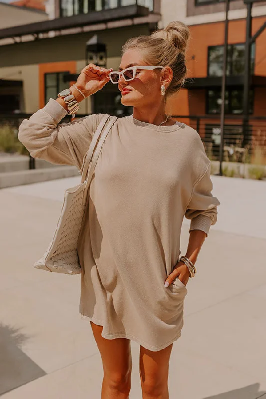 Save More with Every Purchase!Cozy Classic Sweatshirt Mini Dress in Oatmeal