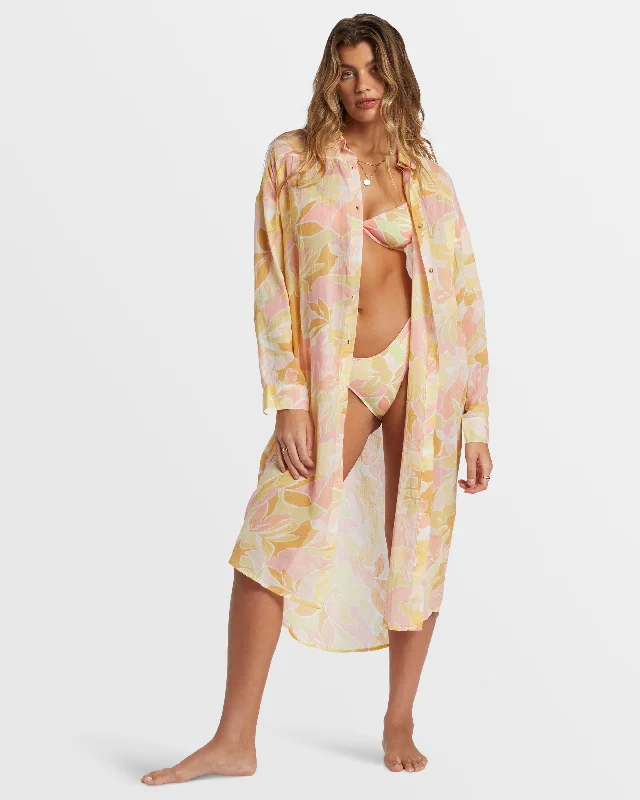 Every Deal is a Steal!Daylight Dreamin Midi Shirt Swim Cover-Up - Multi