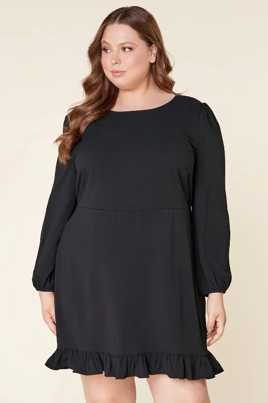 Exclusive Deals Just for You!Double Take Ruffle Hem Mini Dress Curve
