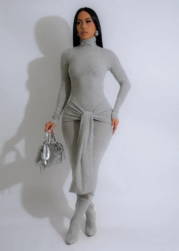 Get More for Less!Endless Memories Sweater Midi Dress Grey