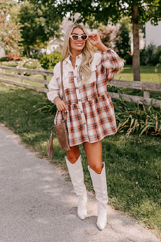 New Discounts Just Dropped!Fall Harvest Dreaming Plaid Mini Dress