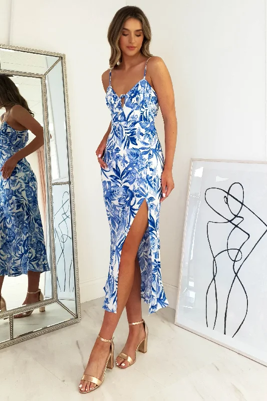 Flash Deals – Act Quickly!Flora Floral Print Midi Dress | Blue