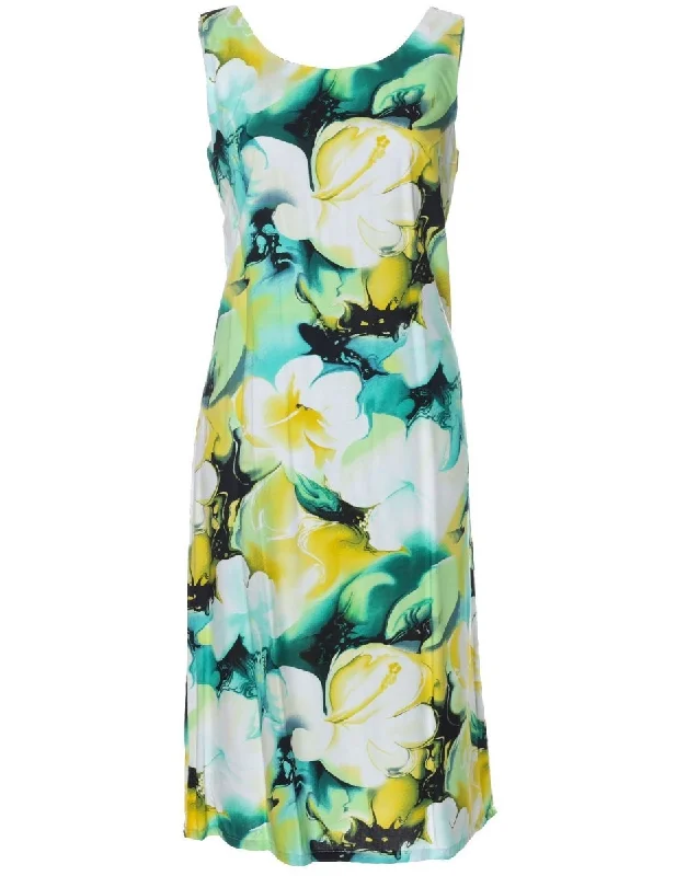 New Discounts Just Dropped!Hawaiian Dress Watercolor Makawao Forest Sleeveless Bias Knee Length