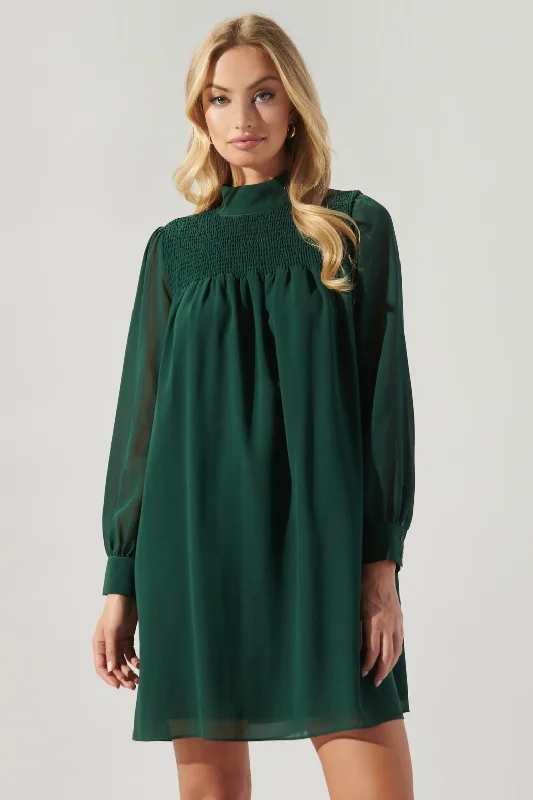 Instant Savings Await!Kam Mock Neck Babydoll Dress
