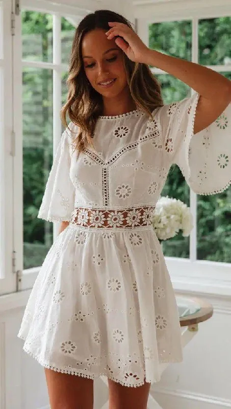 Limited Stock Available!Lamaica Eyelet Cotton Dress