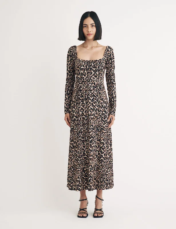Shop Early, Save Big!Leopard Print Aidie Midi Dress