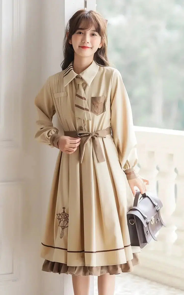 Huge Price Cuts Await!Light Academia Uniform Midi Dress