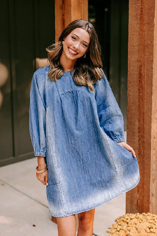 Limited Deals, Unlimited Savings!Loving Smiles Denim Mini Dress in Medium Wash