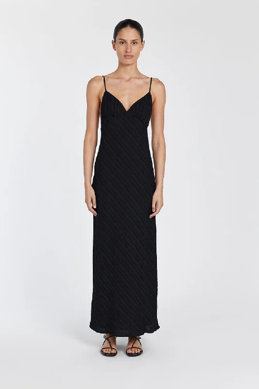 Every Deal is a Steal!LOZ BLACK SLIP MIDI DRESS