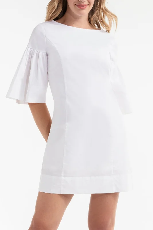 Huge Price Cuts Await!Magdalena Flounce Short Sleeve Mini Dress in White - FINAL SALE