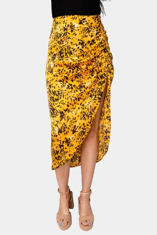 Exclusive Offers You’ll Love!Marie Zip Fron Midi Skirt - Tortoiseshell