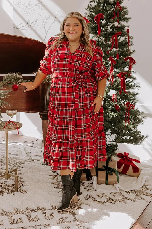The Sale You’ve Been Waiting For!Merry Mood Plaid Midi Curves