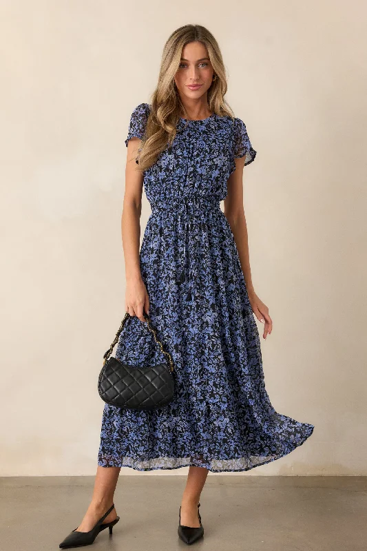 Save More Than Ever!MINKPINK Lucinda Midnight Blue Floral Midi Dress
