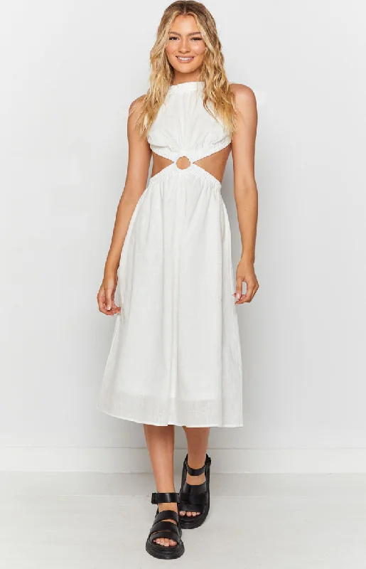 Lowest Prices Guaranteed!Odessa Backless Midi Dress White