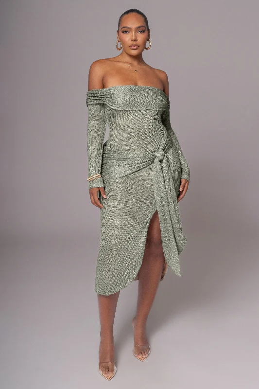 Shop More, Spend Less!Olive Island Elegance Drape Dress