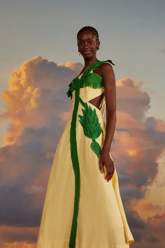 Mega Sale Happening Now!Palm Tree Cutwork Midi Dress