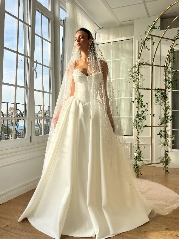Unbeatable Prices!Pearl Veil Gown