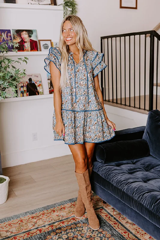 Score Huge Discounts Today!Precious Petals Ruffle Mini Dress