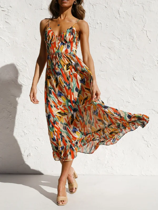 Sale Alert – Get Ready to Shop!Printed Sleeveless Midi Cami dress