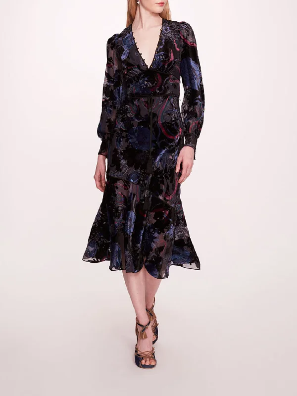 Your Shopping Spree Starts Here!Velvet Burnout Midi Dress