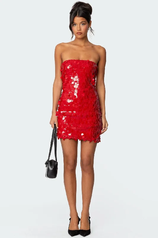 Limited-Time Price Drop!Samba Sequin Strapless Mini Dress