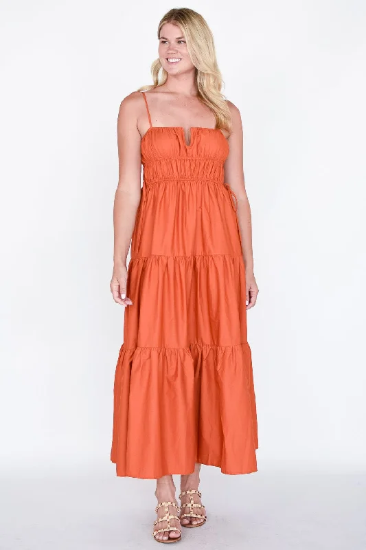 Get Ready to Save!Shirred Midi Dress