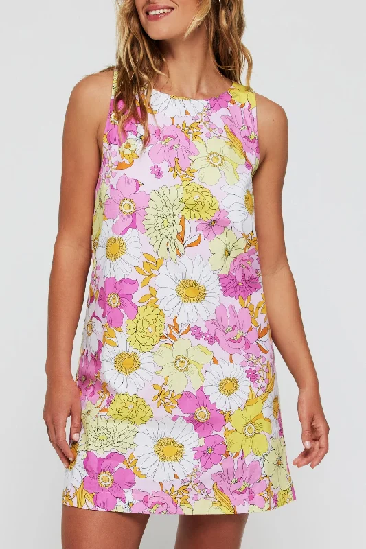 Time to Save Big!Sofia Mini A-line Shift Dress in Pink Poppies