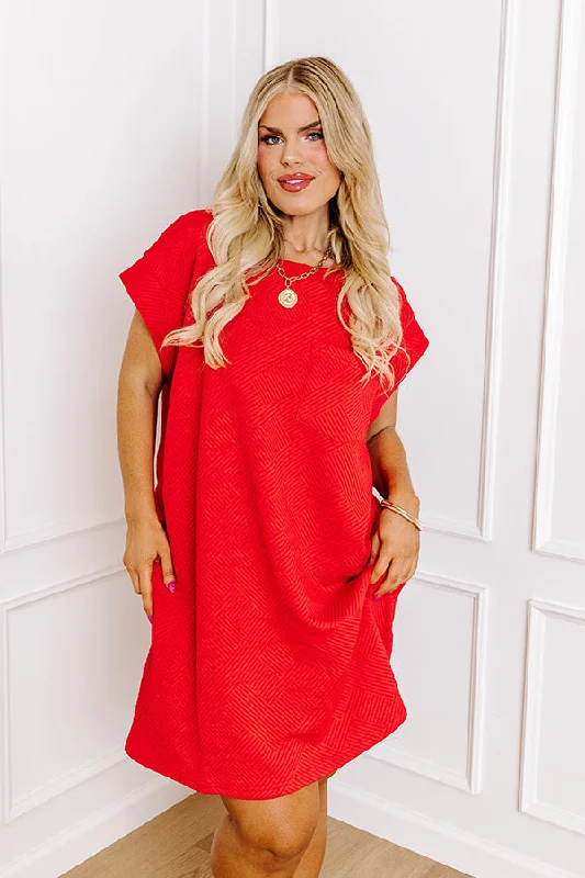Special Discounts Inside!Sunny Days Shift Dress in Red Curves