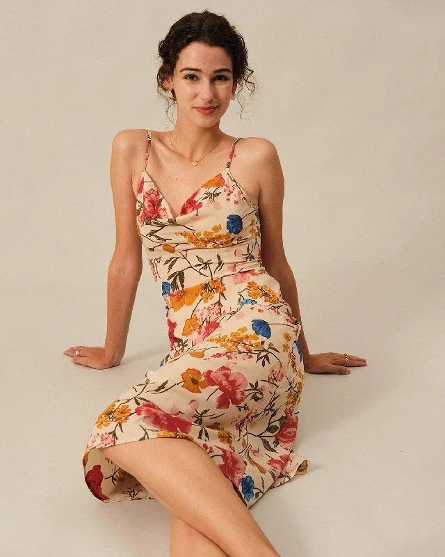 Instant Savings Await!The Cowl Neck Suspender Midi Dress