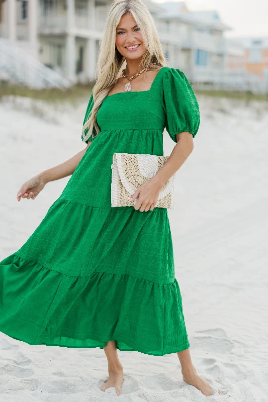 Exclusive Offers You’ll Love!Think About It Kelly Green Midi Dress