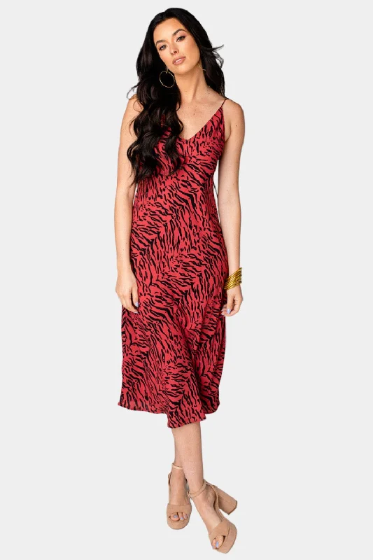 Must-Have Deals Inside!Tiff Midi Slip Dress - Tigers Blood