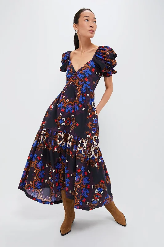 Time to Snag a Bargain!Venezia Print Jewel Ankle Dress