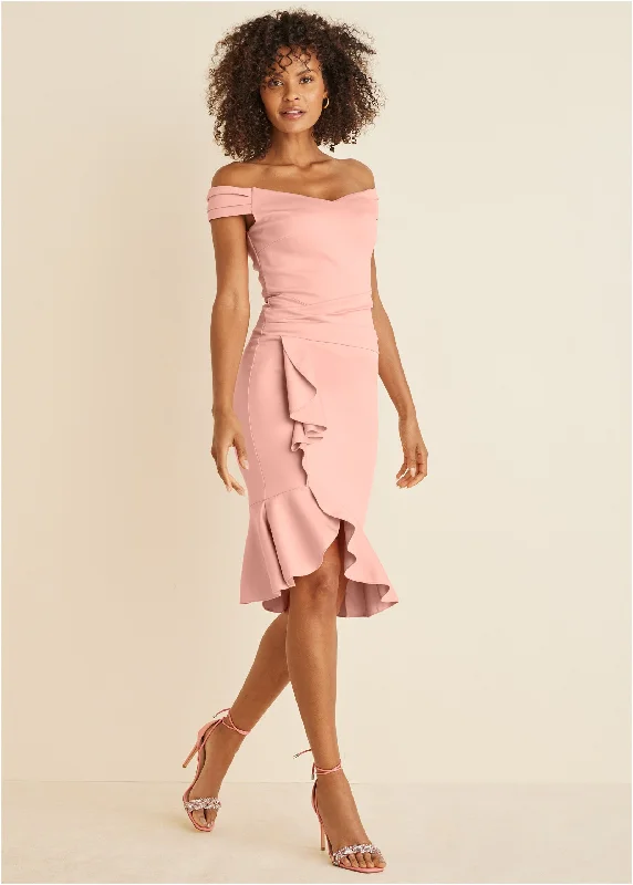 Best Offers of the Month!Ruffle Detail Dress - Blush